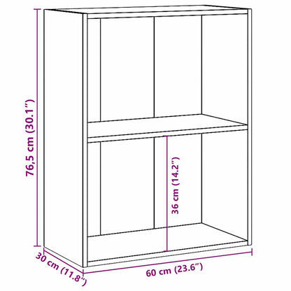 Bookcase Concrete Grey 60x30x76,5 cm Engineered Wood