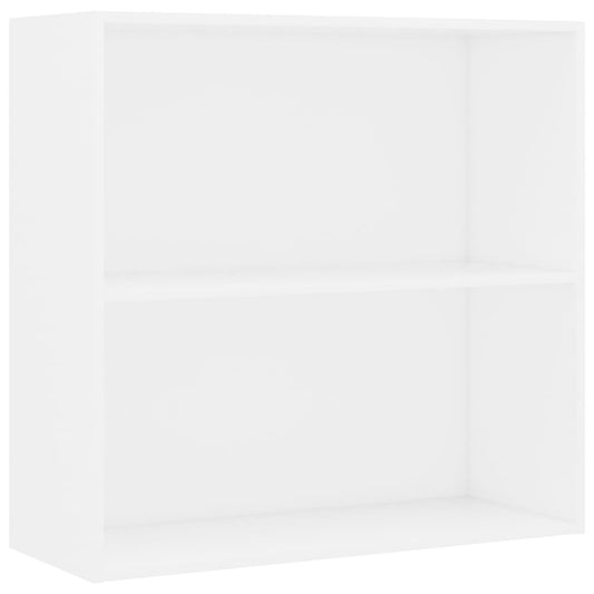 2-Tier Book Cabinet White 80x30x76.5 cm Engineered Wood