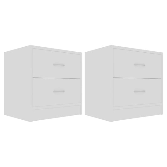 Bedside Cabinets 2 pcs White 40x30x40 cm Engineered Wood