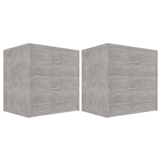 Bedside Cabinets 2 pcs Concrete Grey 40x30x40 cm Engineered Wood