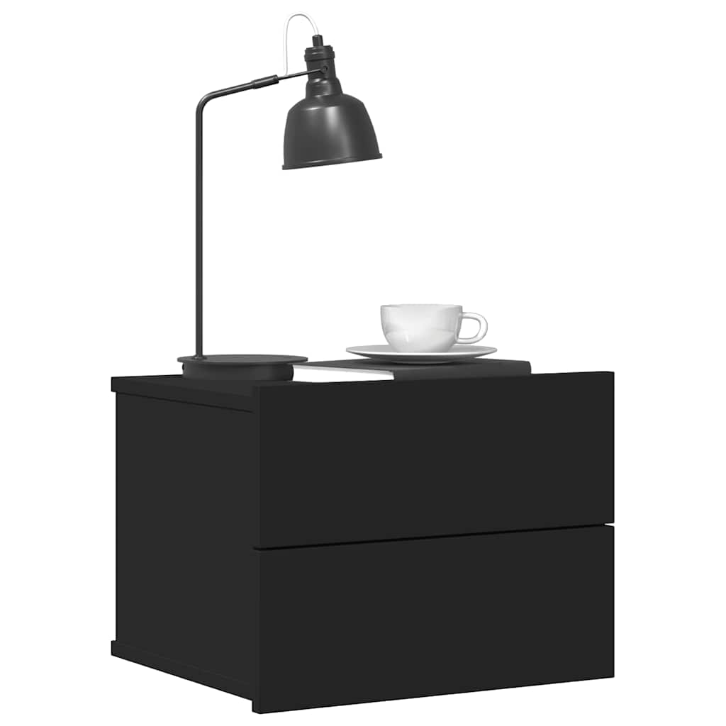 801055 vidaXL Bedside Cabinet Black 40x30x30 cm Engineered Wood