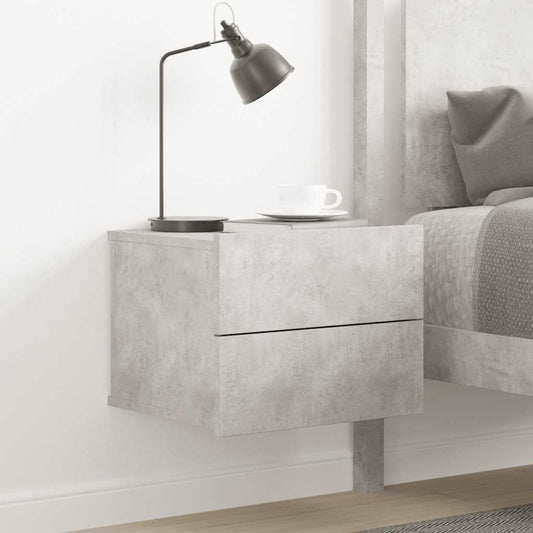 801061 vidaXL Bedside Cabinet Concrete Grey 40x30x30 cm Engineered Wood