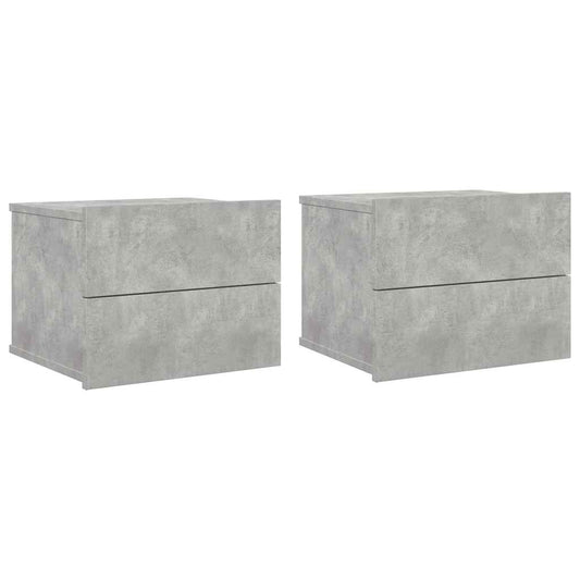 Bedside Cabinets 2 pcs Concrete Grey 40x30x30cm Engineered Wood