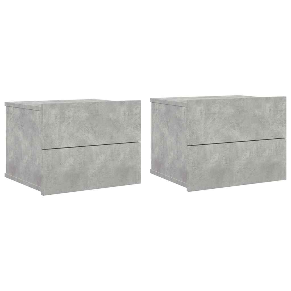 Bedside Cabinets 2 pcs Concrete Grey 40x30x30cm Engineered Wood