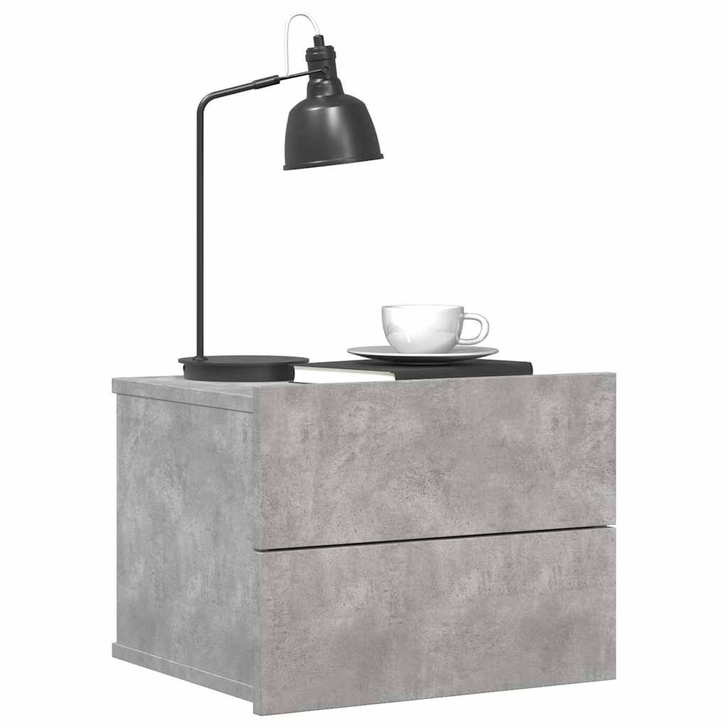 Bedside Cabinets 2 pcs Concrete Grey 40x30x30cm Engineered Wood