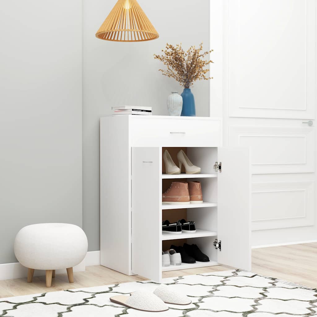 801071 vidaXL Shoe Cabinet White 60x35x84 cm Engineered Wood