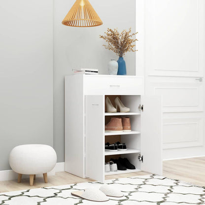 801071 vidaXL Shoe Cabinet White 60x35x84 cm Engineered Wood