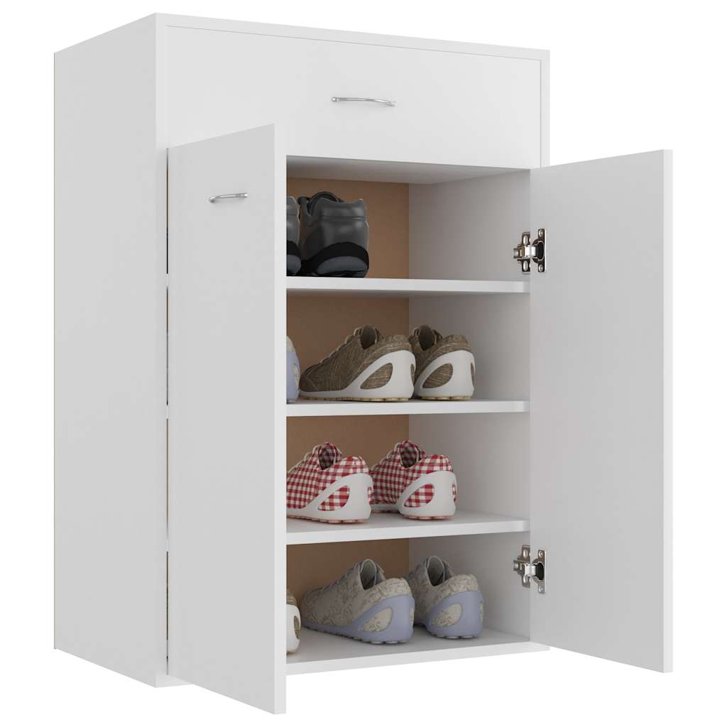 801071 vidaXL Shoe Cabinet White 60x35x84 cm Engineered Wood