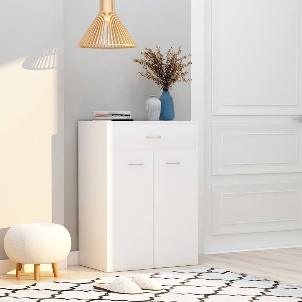 801071 vidaXL Shoe Cabinet White 60x35x84 cm Engineered Wood