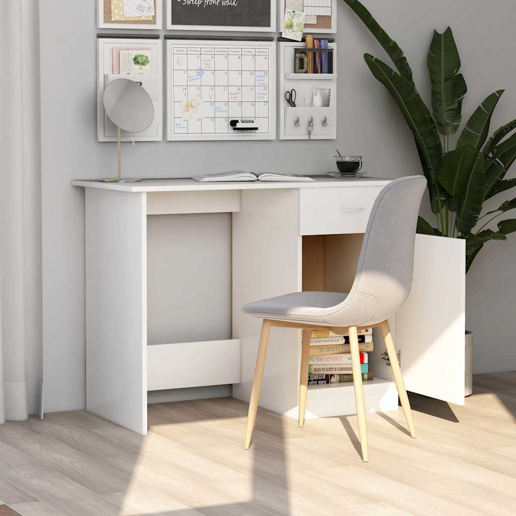 801080 vidaXL Desk White 100x50x76 cm Engineered Wood