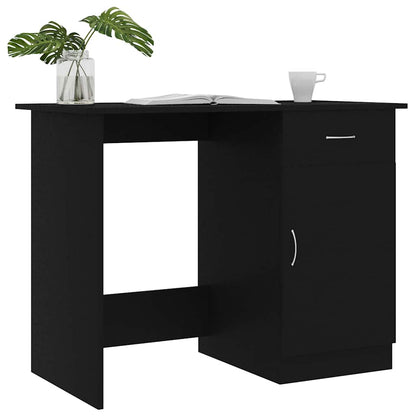 801081 vidaXL Desk Black 100x50x76 cm Engineered Wood