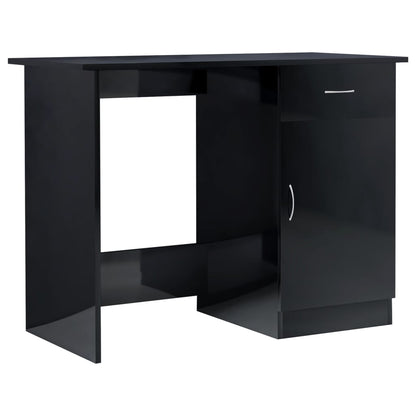 Desk High Gloss Black 100x50x76 cm Engineered Wood
