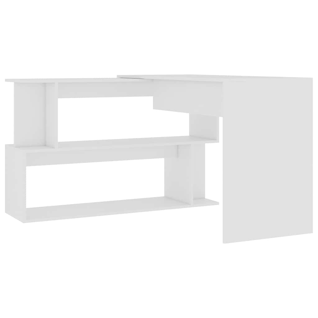 801098 vidaXL Corner Desk White 200x50x76 cm Engineered Wood