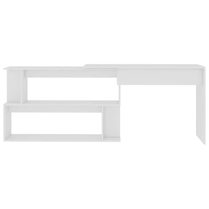 801098 vidaXL Corner Desk White 200x50x76 cm Engineered Wood