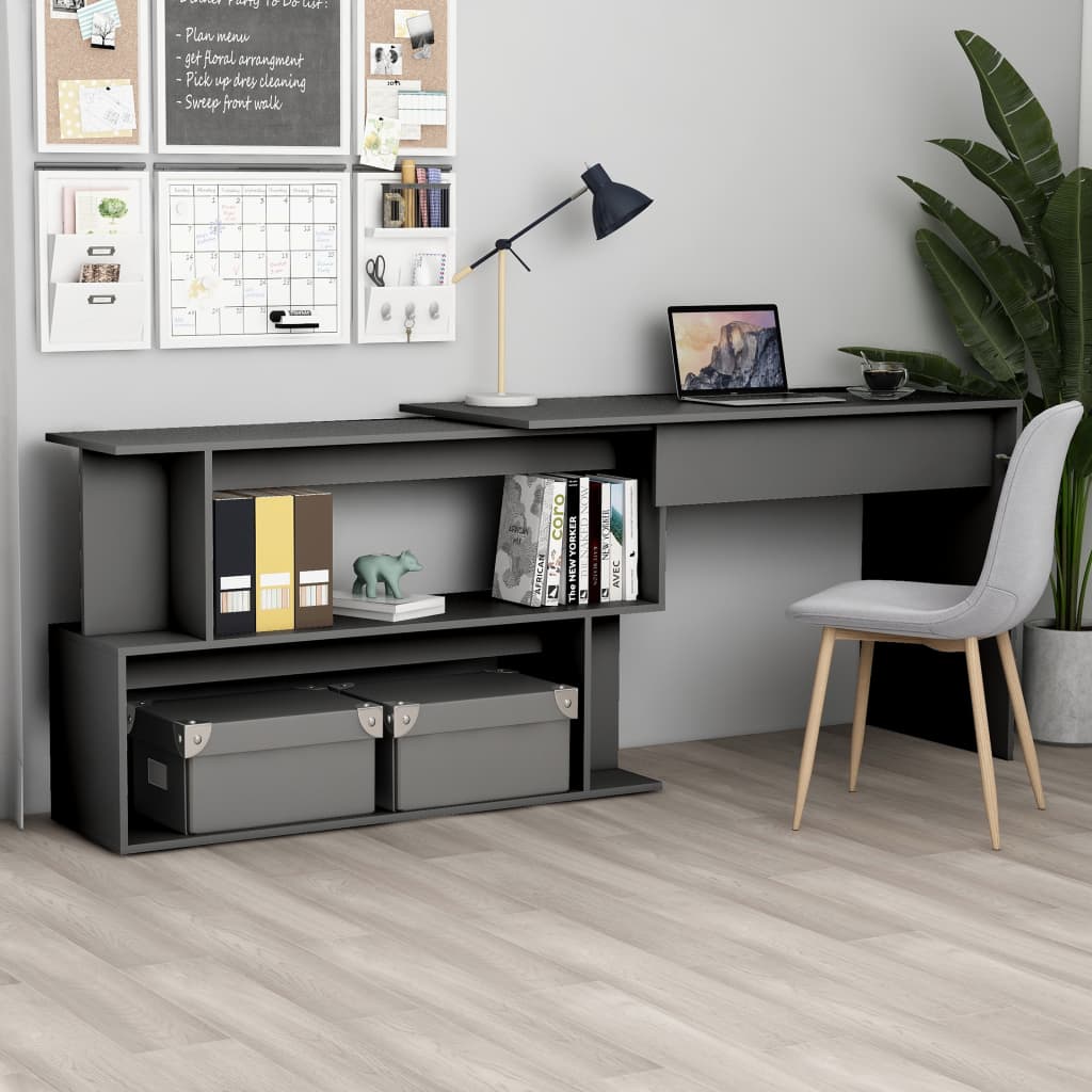 Desk | Grey | Engineered wood | Medium | Rotatable | Desk | Rectangular