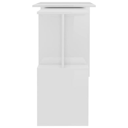 801104 vidaXL Corner Desk High Gloss White 200x50x76 cm Engineered Wood