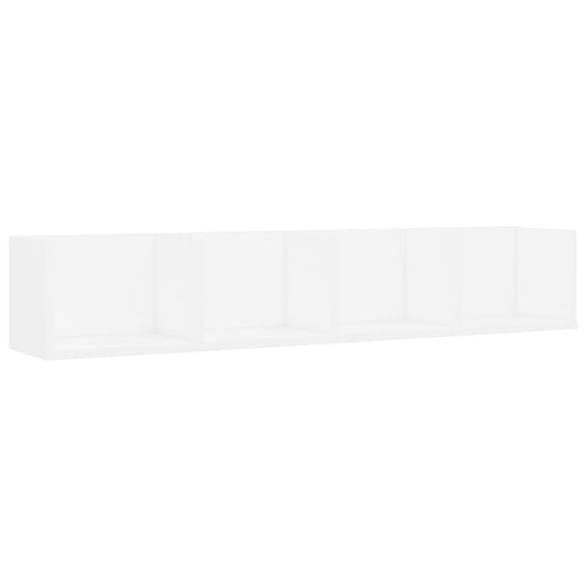 CD Wall Shelf White 100x18x18 cm Engineered Wood