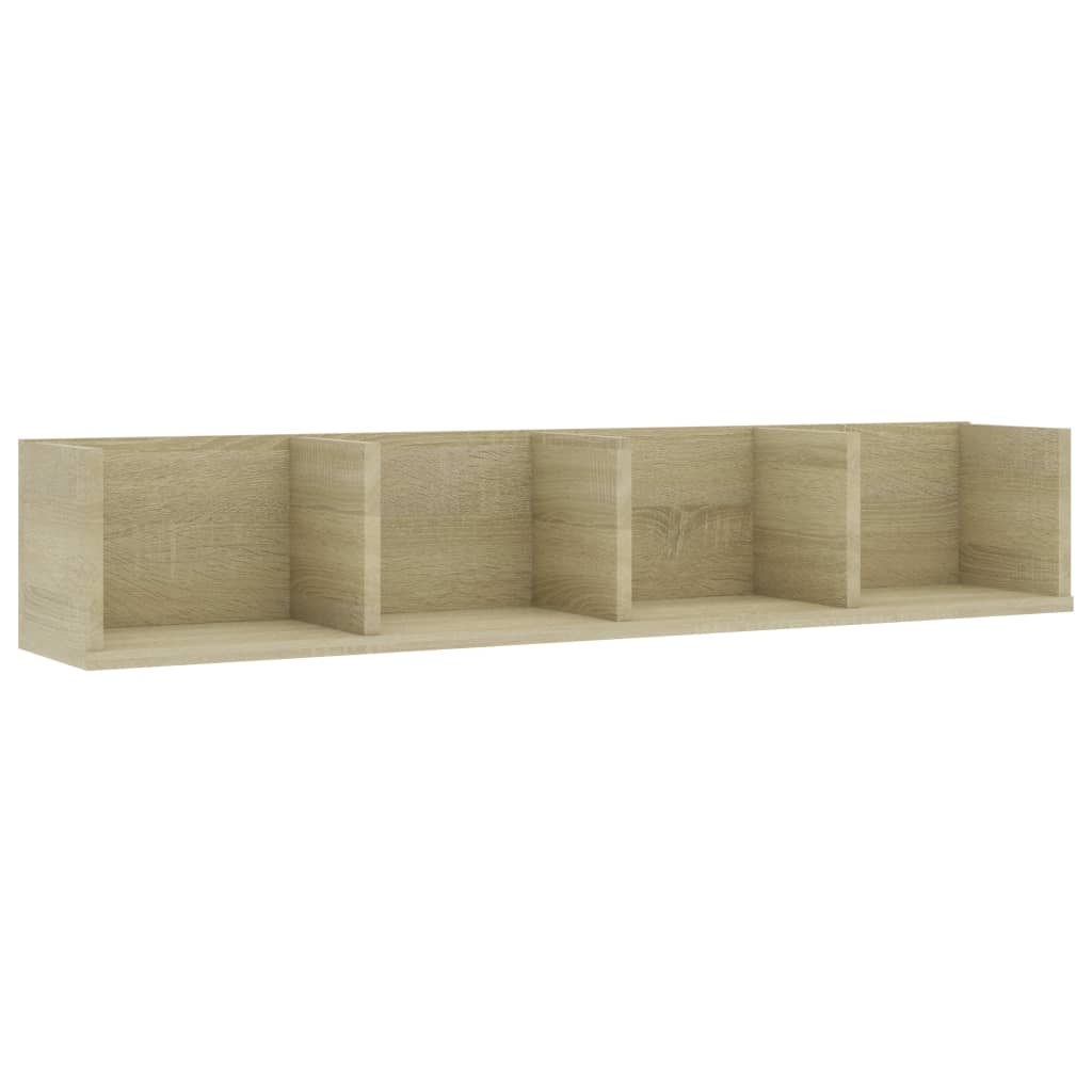 CD Wall Shelf Sonoma Oak 100x18x18 cm Engineered Wood
