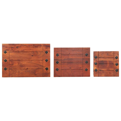 286263 vidaXL Nesting Tables 3 pcs Solid Acacia Wood