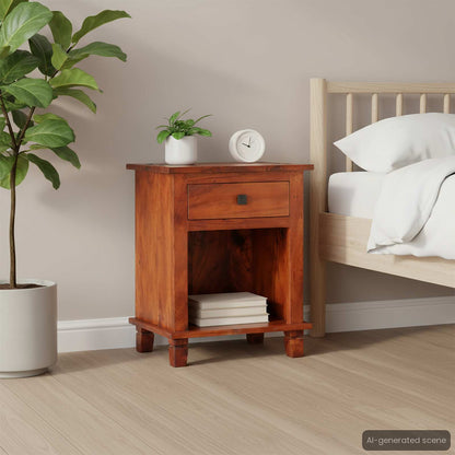 286265 vidaXL Bedside Cabinet 40x30x50 cm Solid Acacia Wood