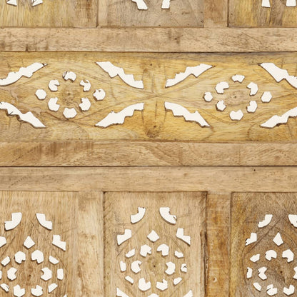 Hand carved 4-Panel Room Divider 160x165 cm Solid Mango Wood