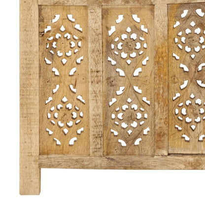 Hand carved 4-Panel Room Divider 160x165 cm Solid Mango Wood