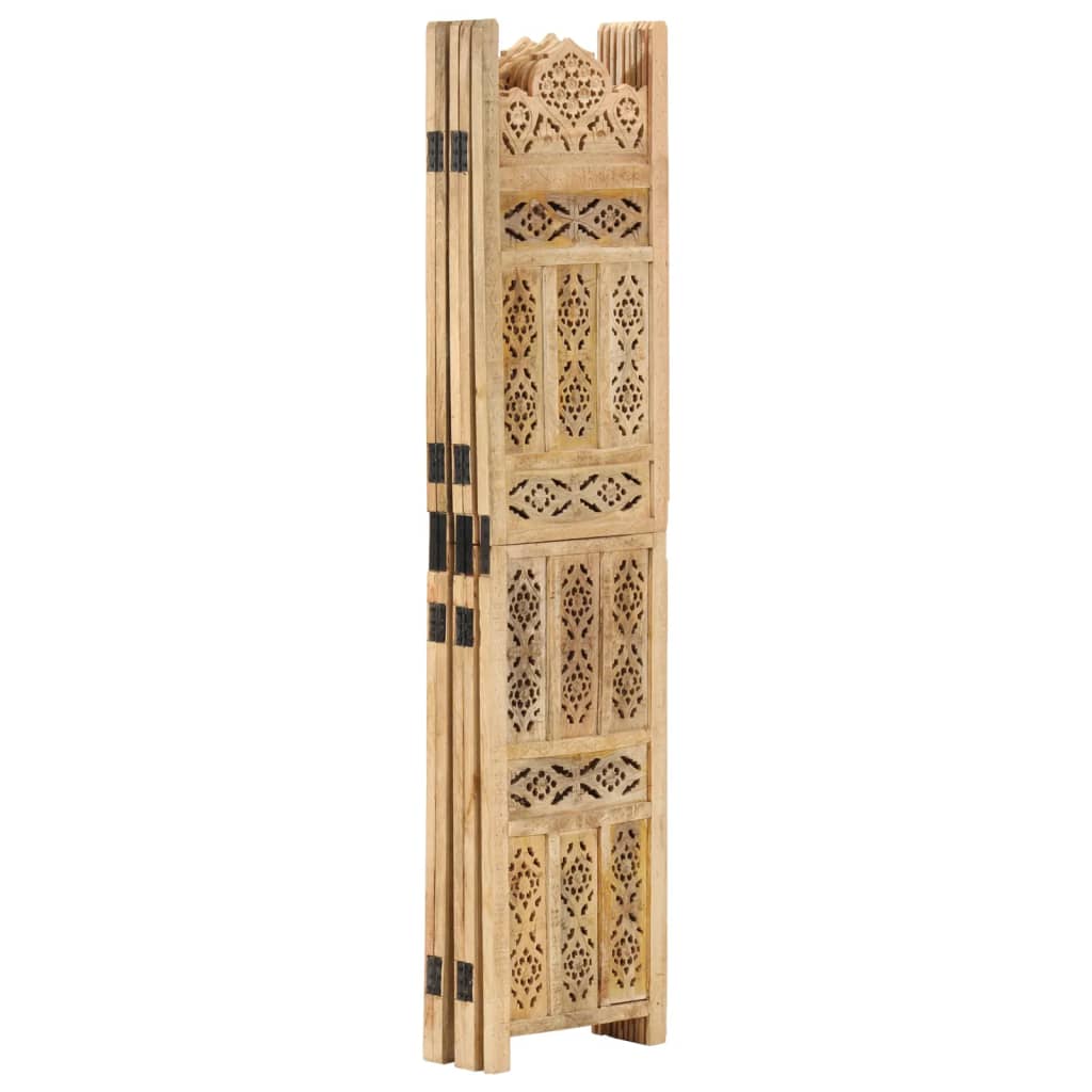 Hand carved 5-Panel Room Divider 200x165 cm Solid Mango Wood