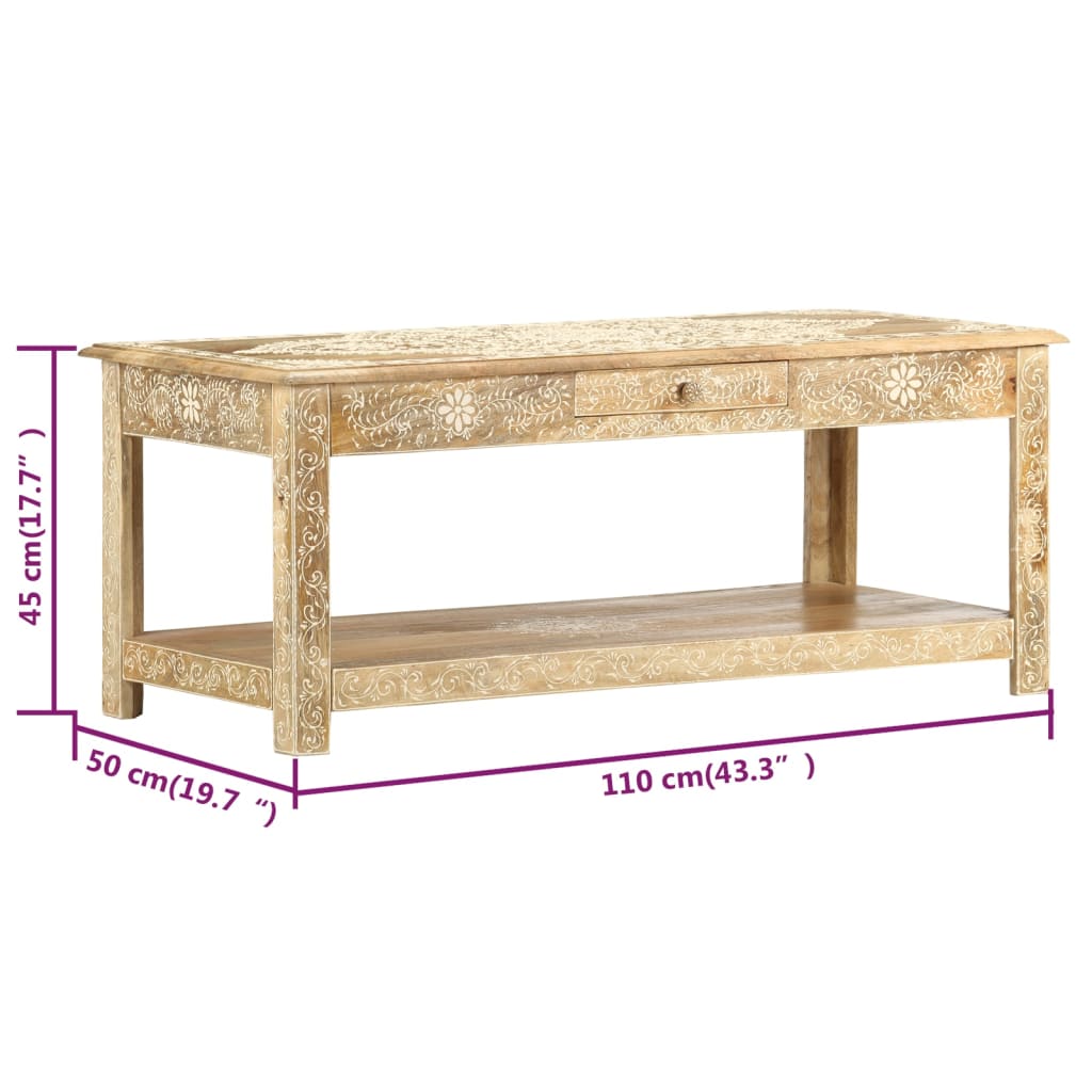 Coffee Table | Brown | Solid mango wood | 110x50x45 cm | Coffee Table