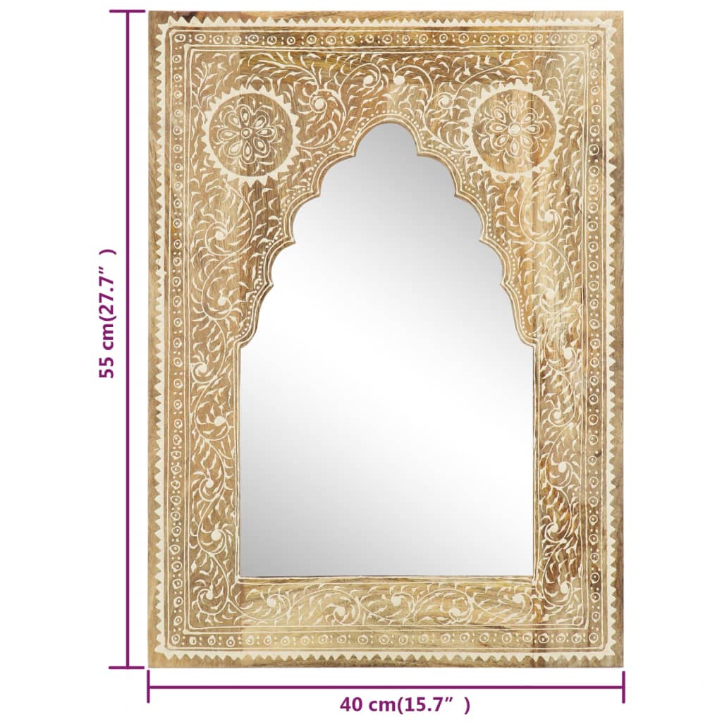 Hand Painted Mirror 40x55 cm Solid Mango Wood