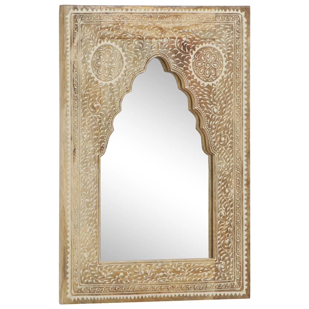 Hand Painted Mirror 40x55 cm Solid Mango Wood