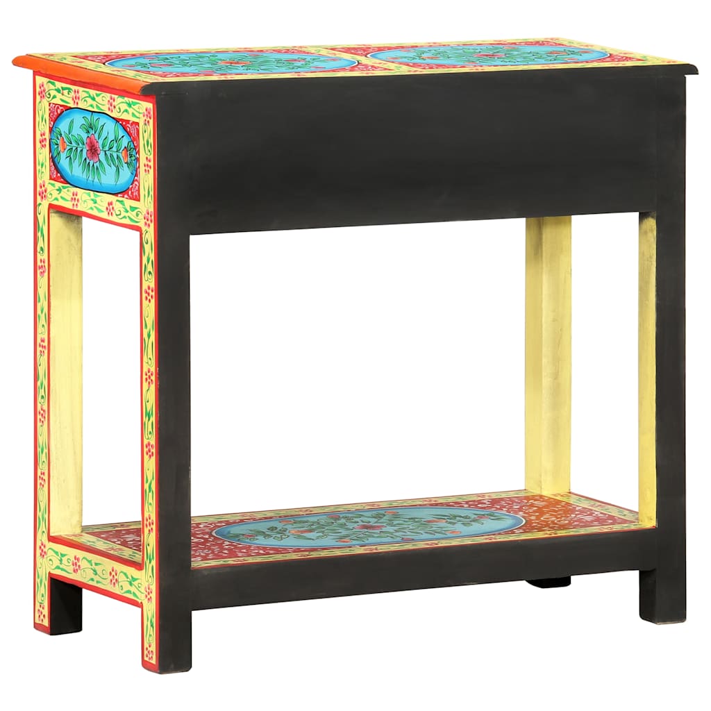 286159 vidaXL Hand Painted Console Table 80x35x75 cm Solid Mango Wood