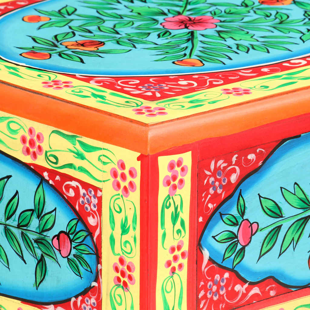 286159 vidaXL Hand Painted Console Table 80x35x75 cm Solid Mango Wood