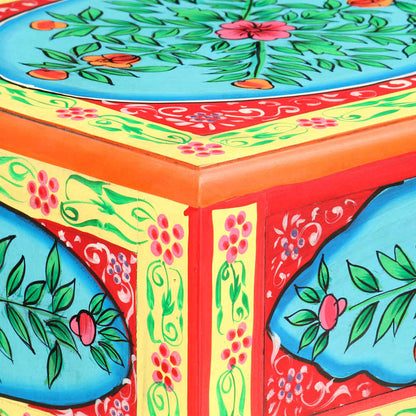 286159 vidaXL Hand Painted Console Table 80x35x75 cm Solid Mango Wood