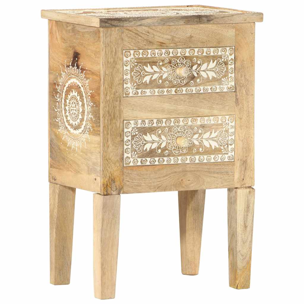 286161 vidaXL Hand Painted Bedside Cabinet 40x30x60 cm Solid Mango Wood