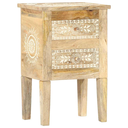 286161 vidaXL Hand Painted Bedside Cabinet 40x30x60 cm Solid Mango Wood
