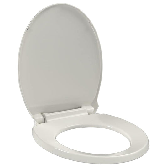 Soft-Close Toilet Seat Quick Release Light Grey Oval