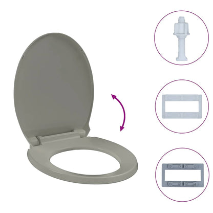 Soft-Close Toilet Seat Grey Oval