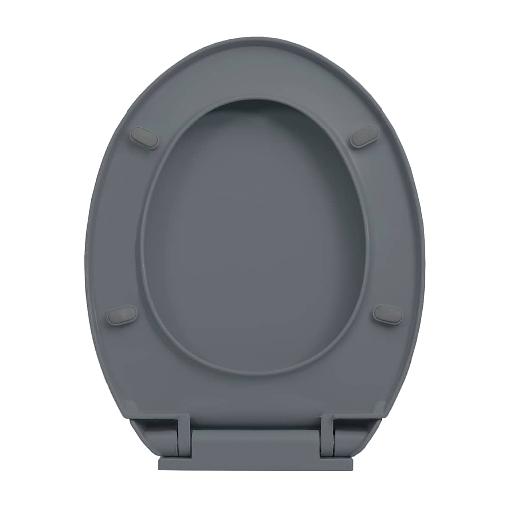 Soft-Close Toilet Seat Quick Release Grey Oval