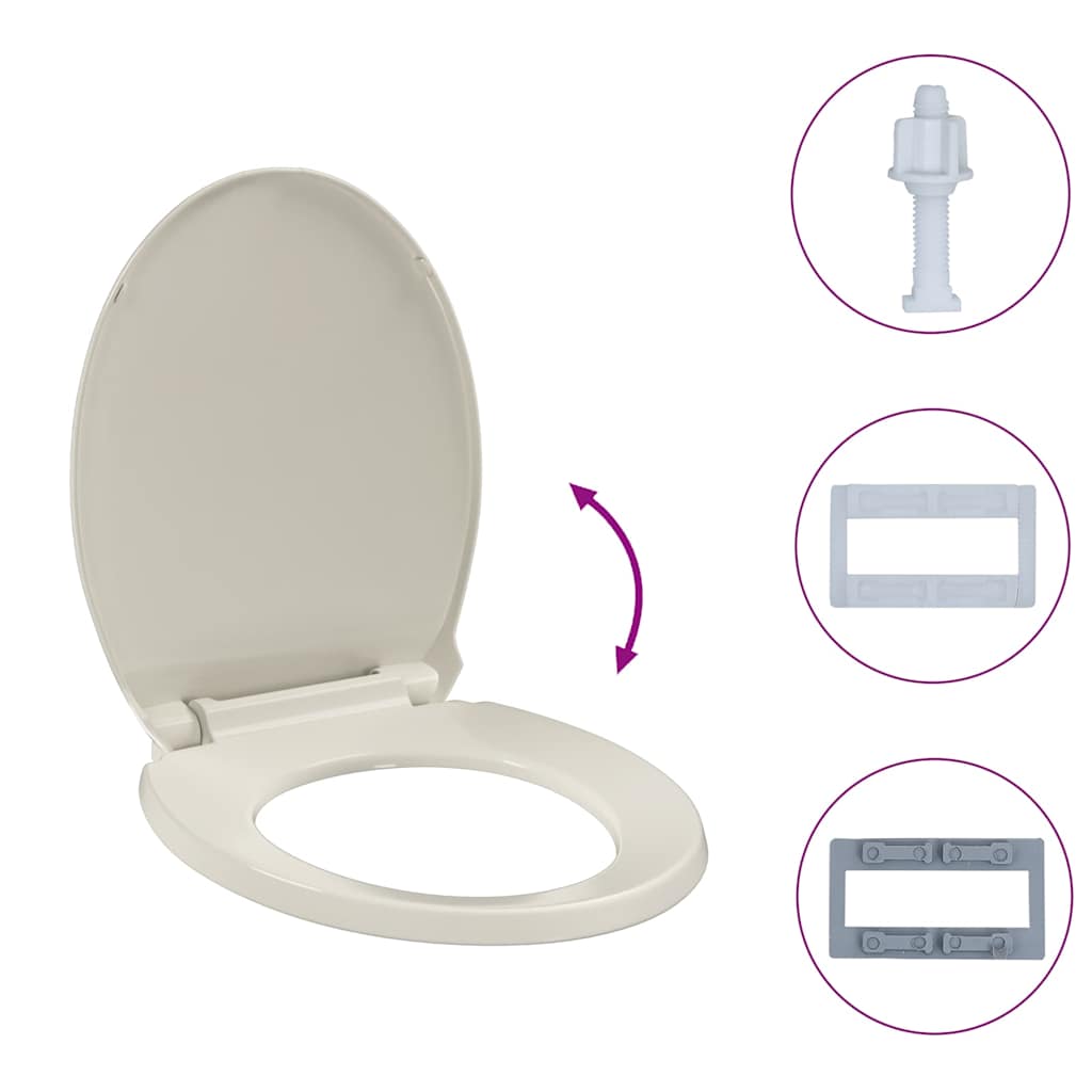 Soft-Close Toilet Seat Apricot Oval