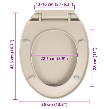 Soft-Close Toilet Seat Apricot Oval