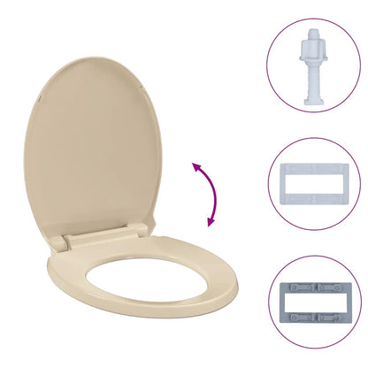 Soft-Close Toilet Seat Beige Oval