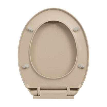 Soft-Close Toilet Seat Quick Release Beige Oval