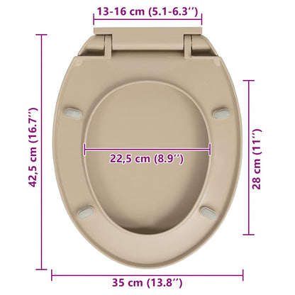 Soft-Close Toilet Seat Quick Release Beige Oval