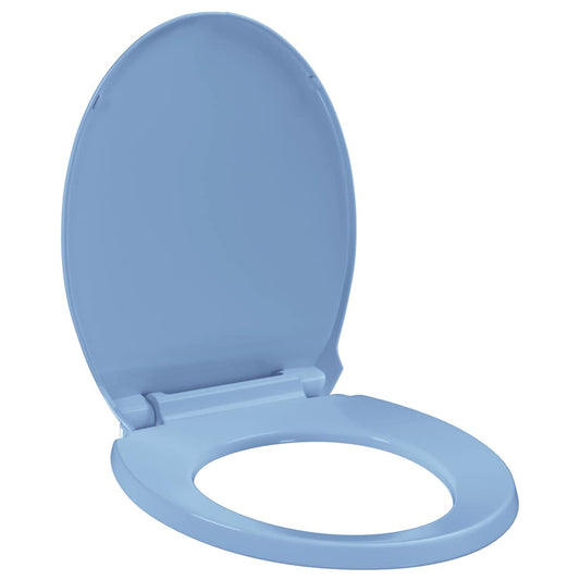 Soft-Close Toilet Seat Quick Release Blue Oval