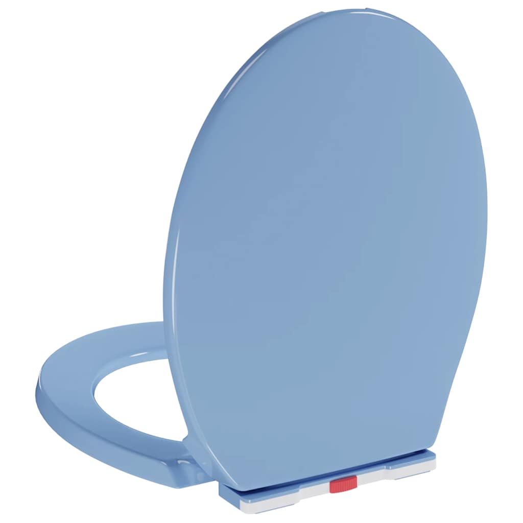 Soft-Close Toilet Seat Quick Release Blue Oval