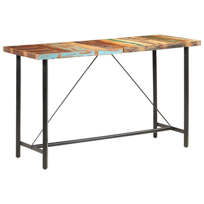 Bar Table | Brown and Black | Solid Reclaimed Wood, Powder Coated Steel