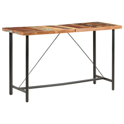 Bar Table | Brown and Black | Solid Reclaimed Wood, Powder Coated Steel