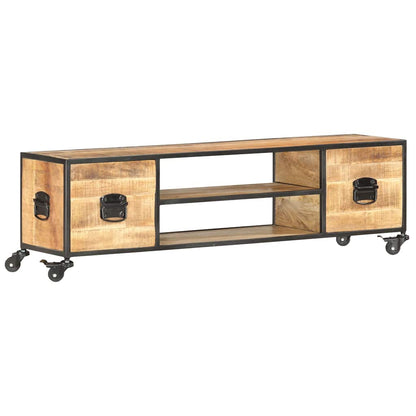 286377 vidaXL TV Cabinet 130x30x39 cm Solid Mango Wood