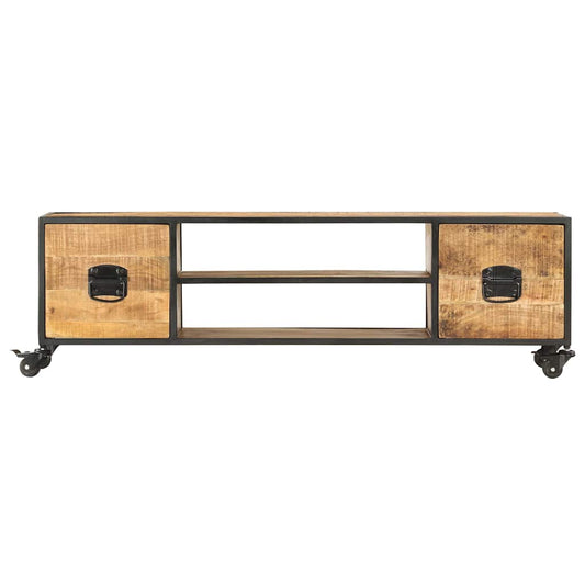 286377 vidaXL TV Cabinet 130x30x39 cm Solid Mango Wood
