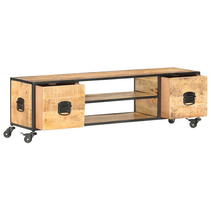 286377 vidaXL TV Cabinet 130x30x39 cm Solid Mango Wood